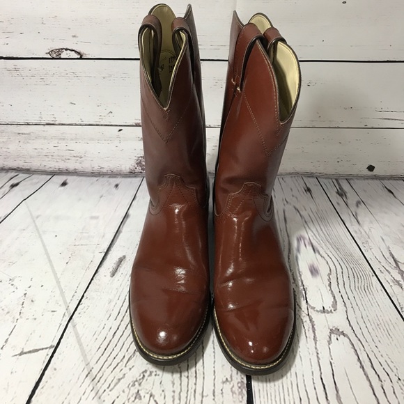 Laredo Redwood Leather Cowboy Western Tall Boots - Picture 2 of 7